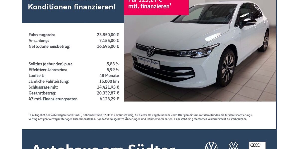 VW Golf 12.000 km 23.850 &euro; Rietberg 33397