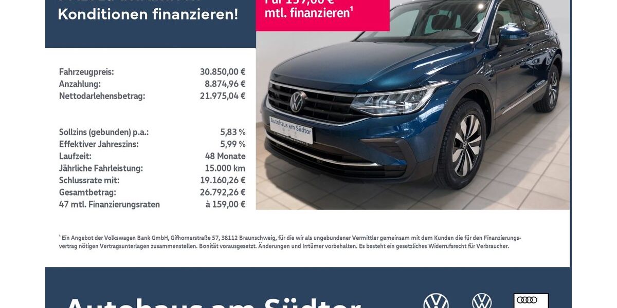 VW Tiguan 41.940 km 30.850 &euro; Rietberg 33397