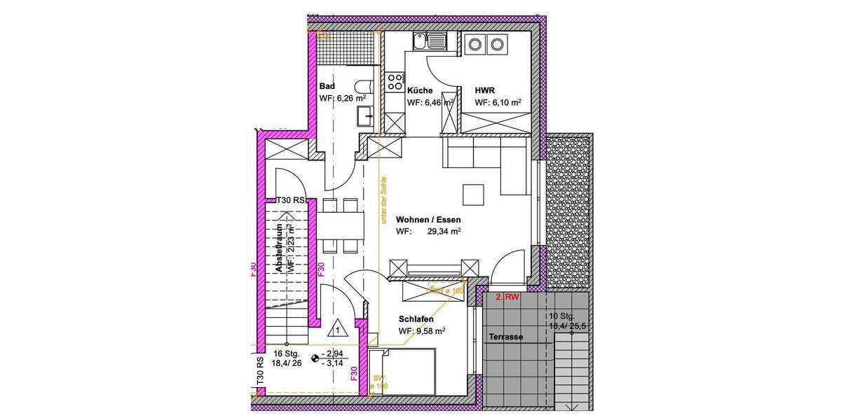 Etagenwohnung Paderborn Kernstadt - 2 Zimmer, 63 m&sup2;, 950&euro; | Angebot:25704146