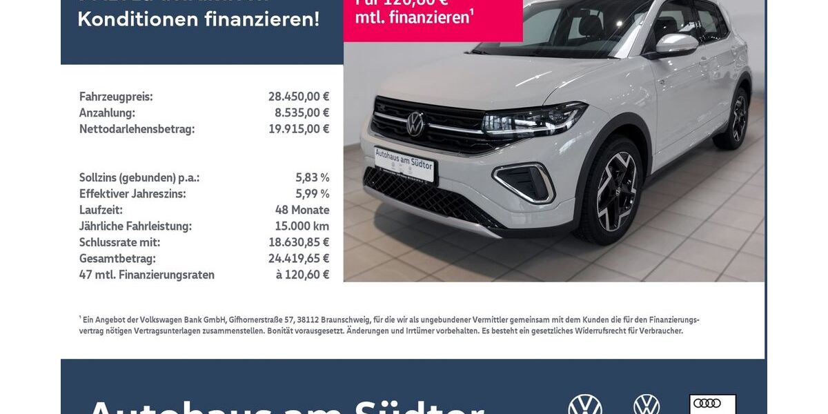VW T-Cross 5.672 km 28.450 &euro; Rietberg 33397