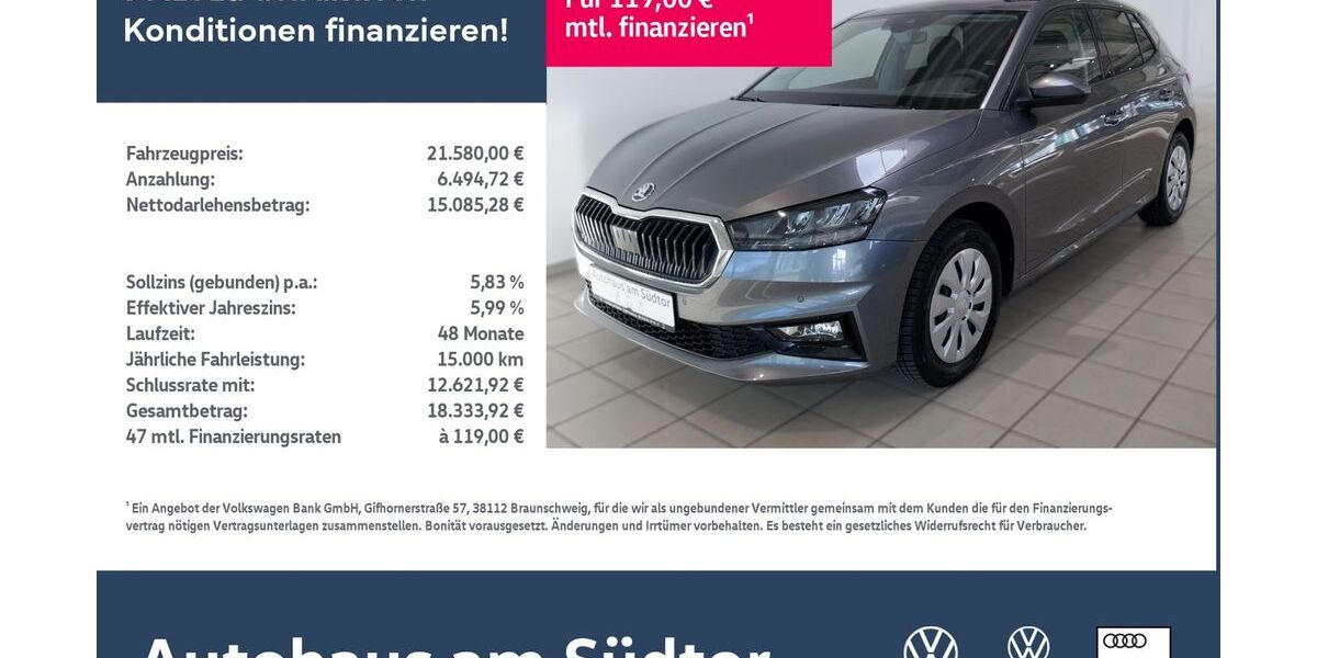 Skoda Fabia 11.283 km 21.580 &euro; Rietberg 33397