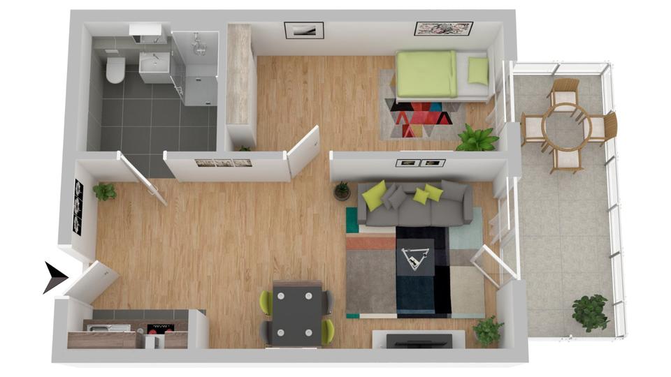 Etagenwohnung Rietberg - 2 Zimmer, 56 m&sup2;, 680&euro; | Angebot:26442668