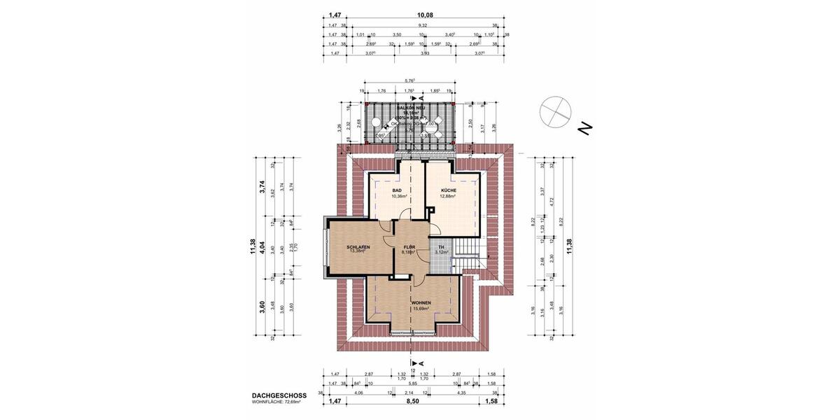 Etagenwohnung Gütersloh Kattenstroth - 2 Zimmer, 70 m&sup2;, 875&euro; | Angebot:26451609