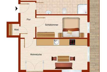 Wohnung Paderborn Schloß Neuhaus - 2 Zimmer, 77 m&sup2;, 729&euro; | Angebot:26098350