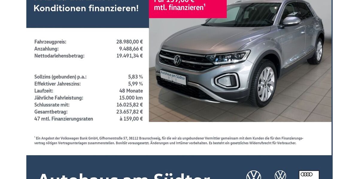 VW T-Roc 29.913 km 28.980 &euro; Rietberg 33397