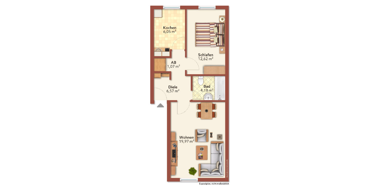 Etagenwohnung Paderborn Schloß Neuhaus - 2 Zimmer, 50 m&sup2;, 139.500&euro; | Angebot:26797008