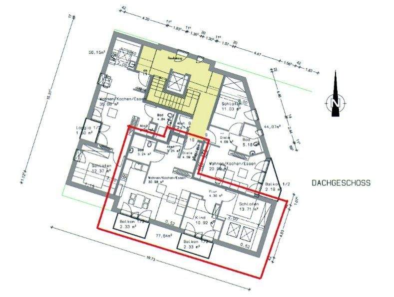 Etagenwohnung Paderborn Kernstadt - 3 Zimmer, 77 m&sup2;, 379.900&euro; | Angebot:25686864