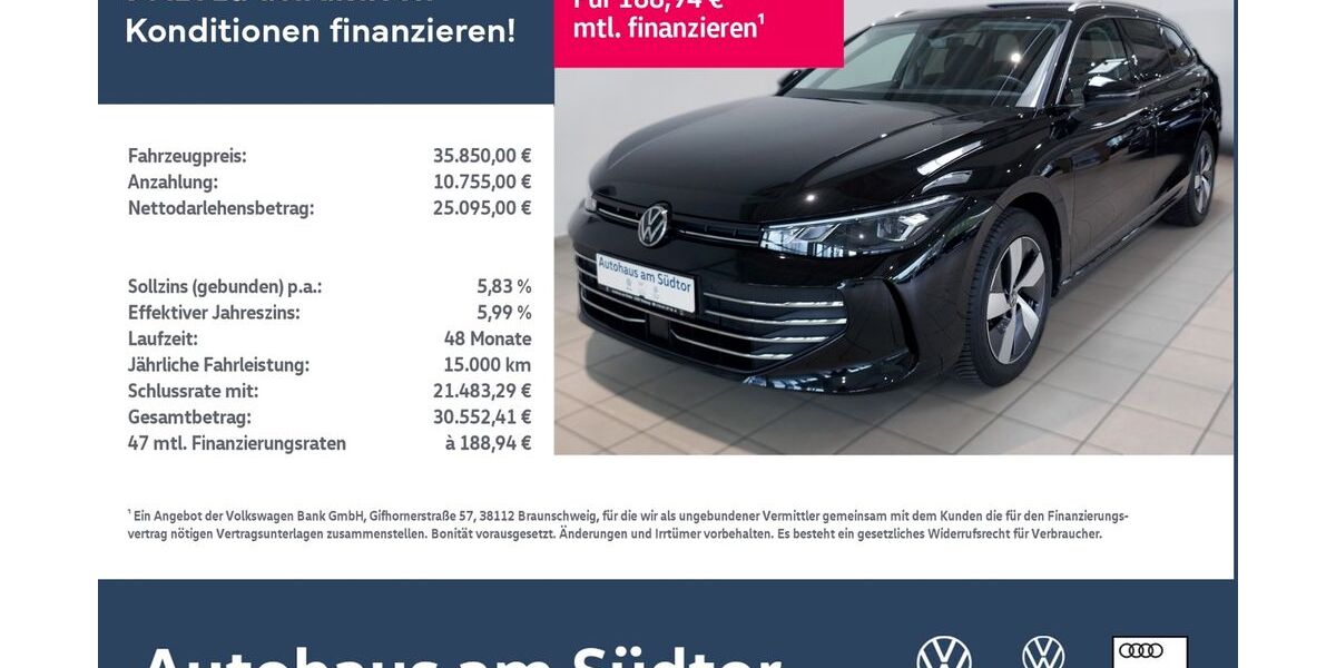 VW Passat 13.833 km 35.850 &euro; Rietberg 33397