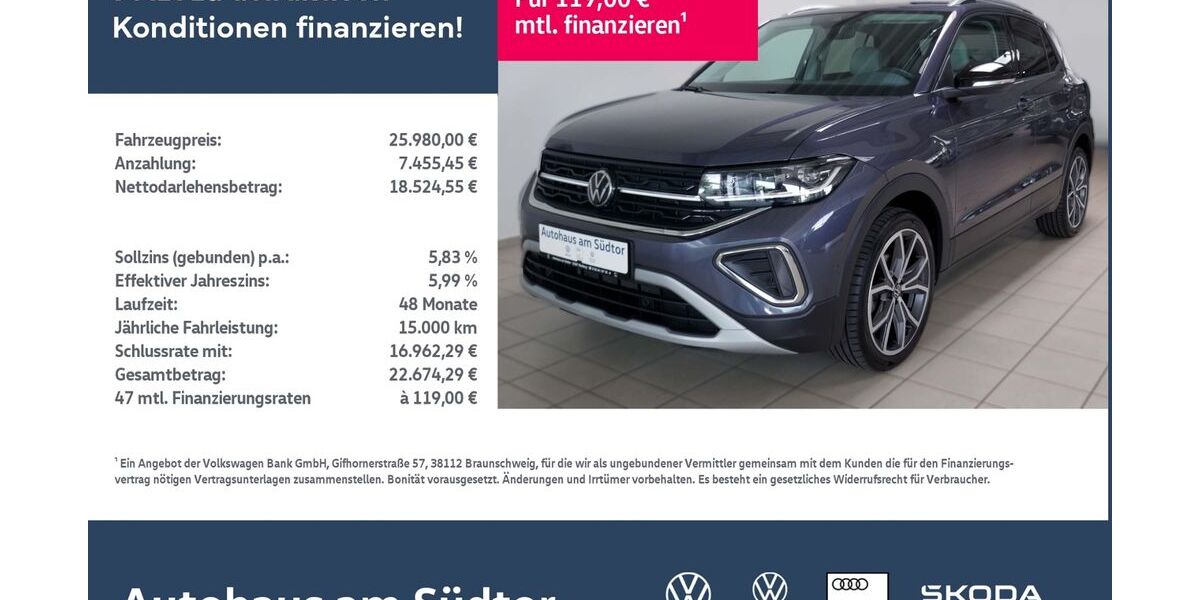 VW T-Cross 26.000 km 25.980 &euro; Rietberg 33397
