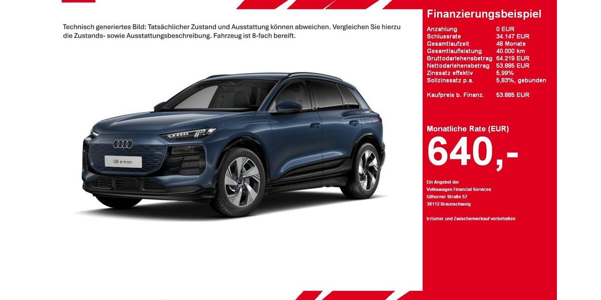 Audi Q6 e-tron 8.369 km 53.885 &euro; Gütersloh 33334