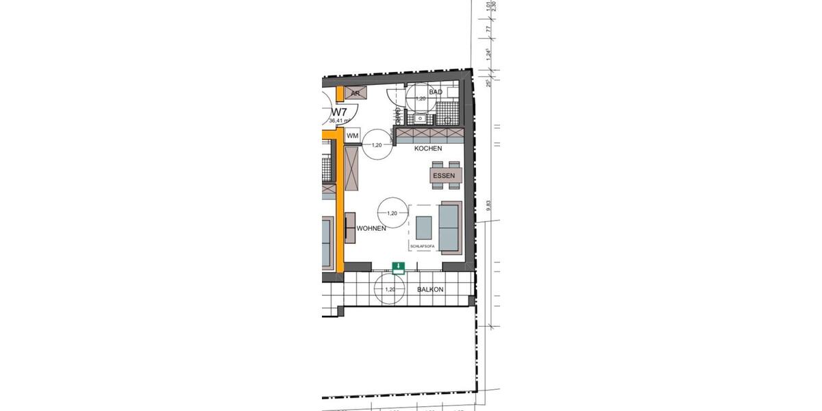 Etagenwohnung Paderborn - 1 Zimmer, 36 m&sup2;, 600&euro; | Angebot:26636770