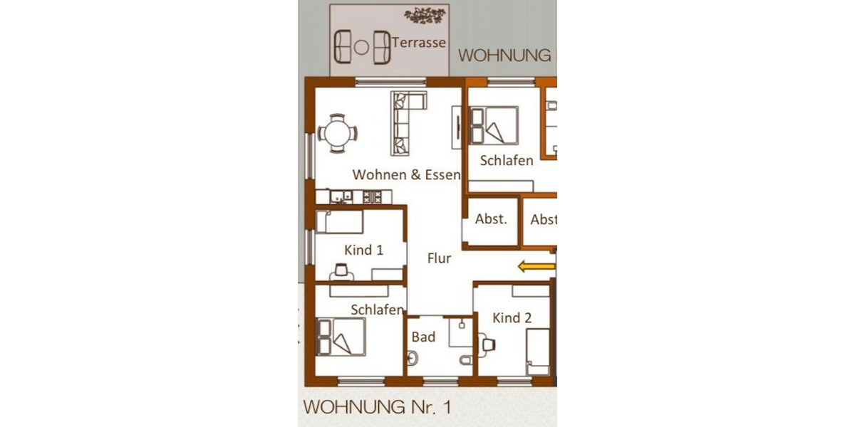 Erdgeschoßwohnung Geseke - 4 Zimmer, 104 m&sup2;, 1.295&euro; | Angebot:25161438