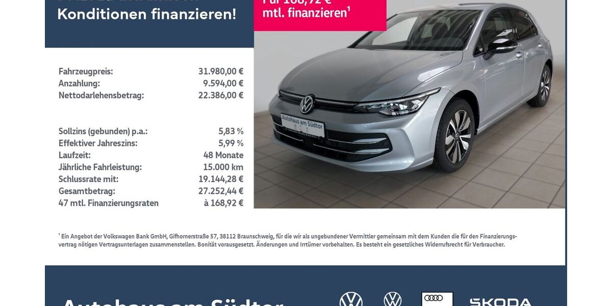VW Golf 9.000 km 30.980 &euro; Rietberg 33397