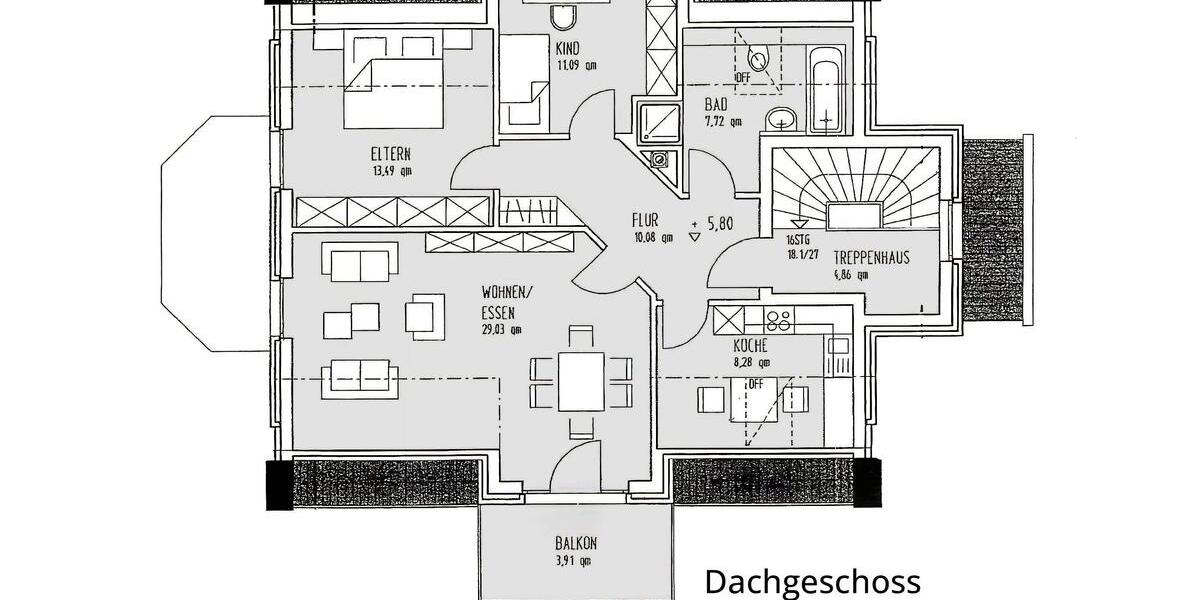Dachgeschoßwohnung Rietberg - 3 Zimmer, 84 m&sup2;, 830&euro; | Angebot:26646843