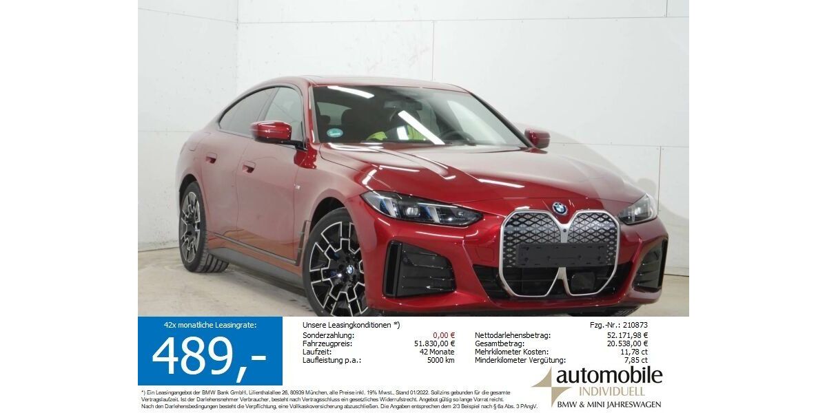 BMW i4 6.500 km 51.790 &euro; Paderborn 33100