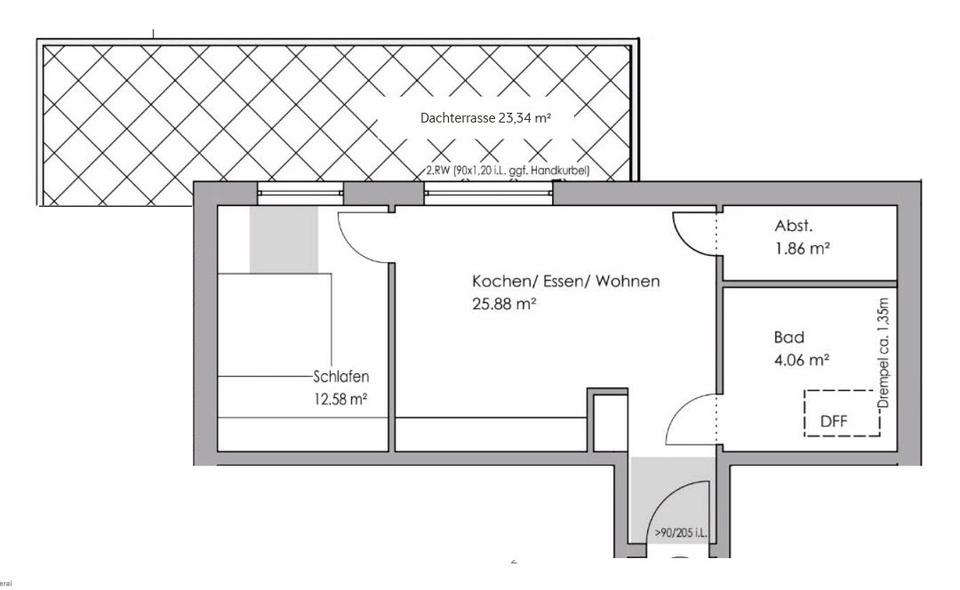 Dachgeschoßwohnung Paderborn Elsen - 2 Zimmer, 50 m&sup2;, 750&euro; | Angebot:26021417