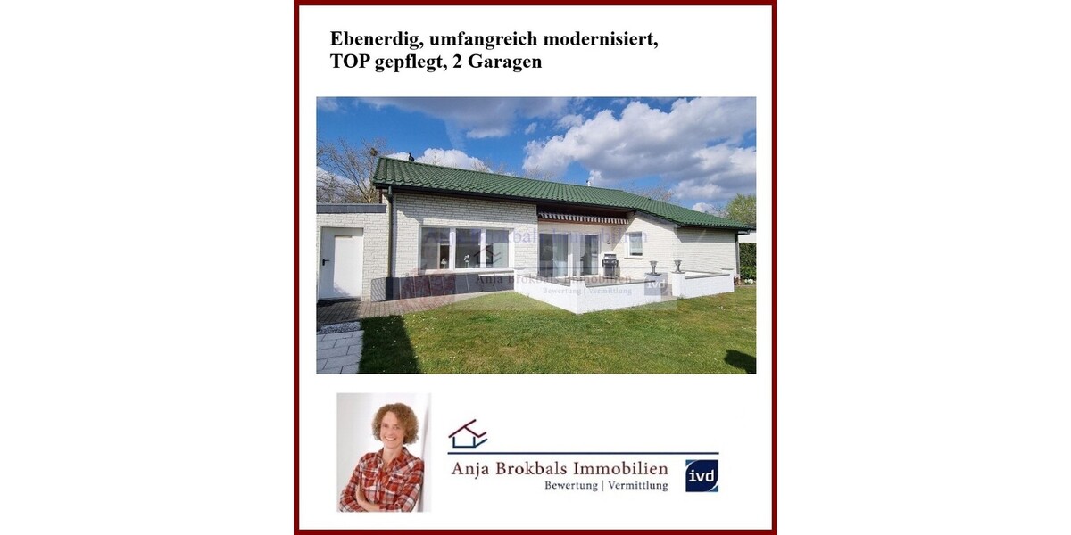 Ebenerdig, umfangreich modernisiert, TOP gepflegt, 2 Garagen - provisionsfrei für Käufer - Einfamilienhaus Rheda-Wiedenbrück Wiedenbrück | Angebot:26102822
