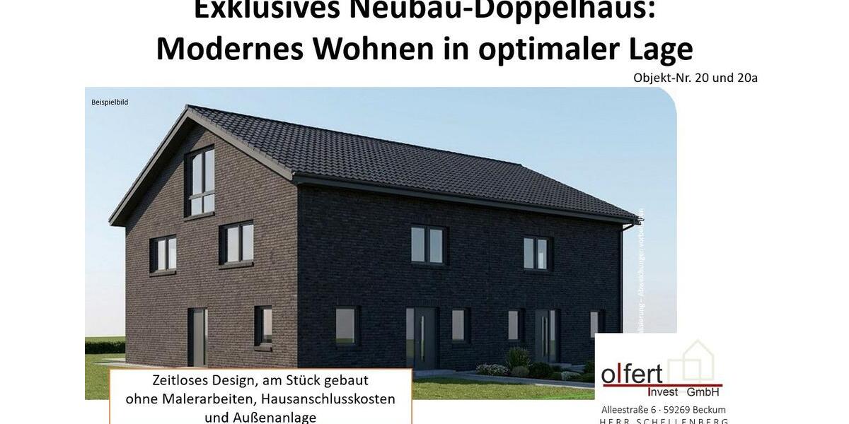Doppelhaushälfte Oelde - 4 Zimmer, 147 m&sup2;, 497.000&euro; | Angebot:26725391