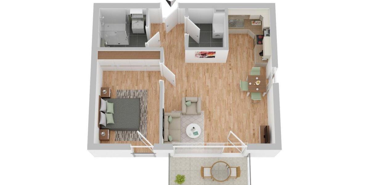 Etagenwohnung Verl - 2 Zimmer, 55 m&sup2;, 708&euro; | Angebot:26620056