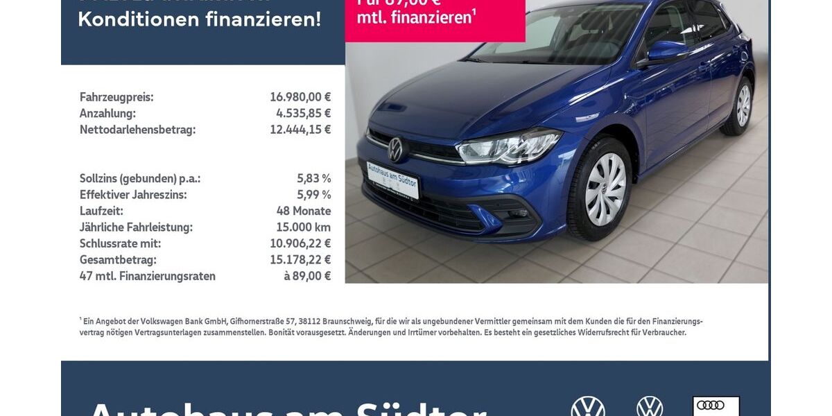 VW Polo 17.000 km 16.980 &euro; Rietberg 33397
