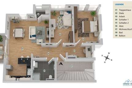 Wohnung Paderborn Univiertel - 3.5 Zimmer, 87 m&sup2;, 1.260&euro; | Angebot:25973135