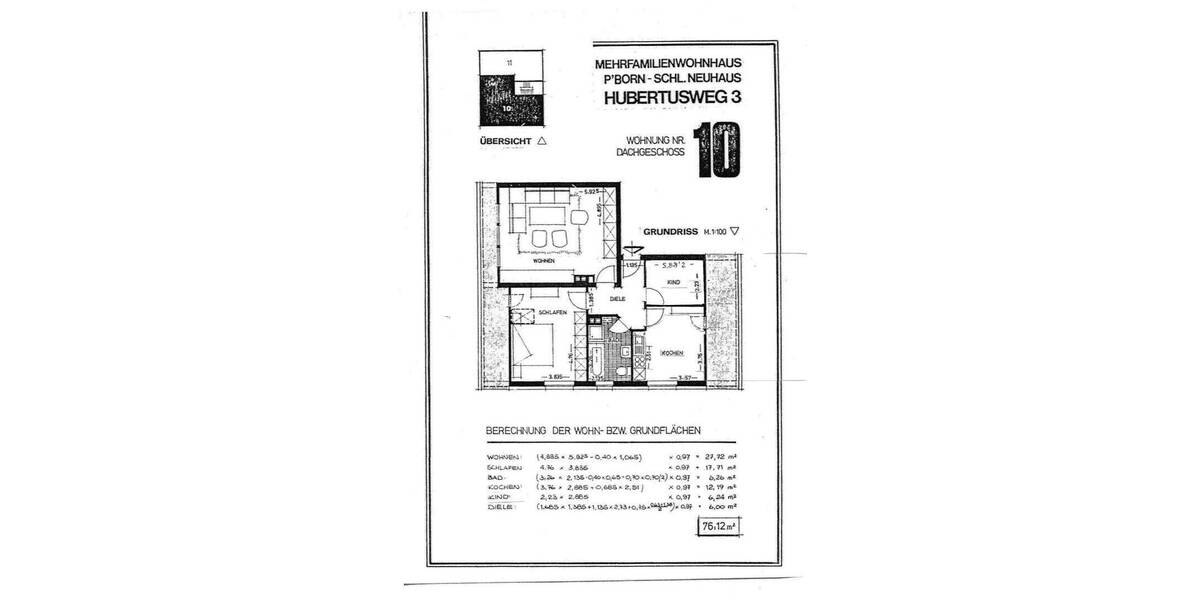Etagenwohnung Paderborn OT Schloß Neuhaus Schloß Neuhaus - 3 Zimmer, 76 m&sup2;, 650&euro; | Angebot:25724174