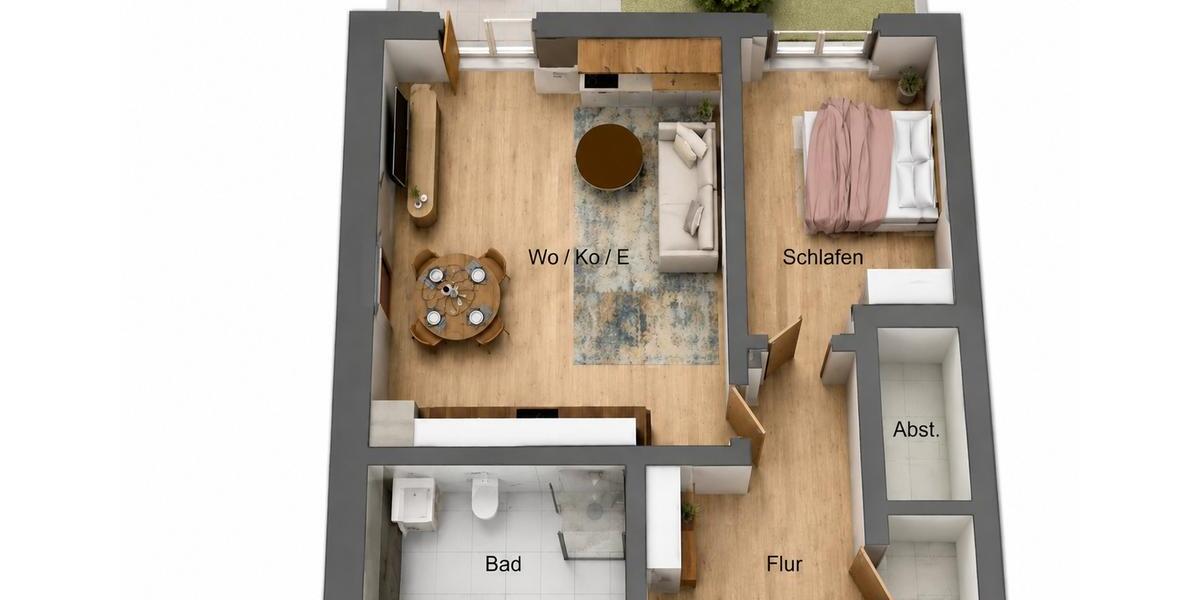 Erdgeschoßwohnung Lippstadt Garfeln - 2 Zimmer, 60 m&sup2;, 795&euro; | Angebot:26506396