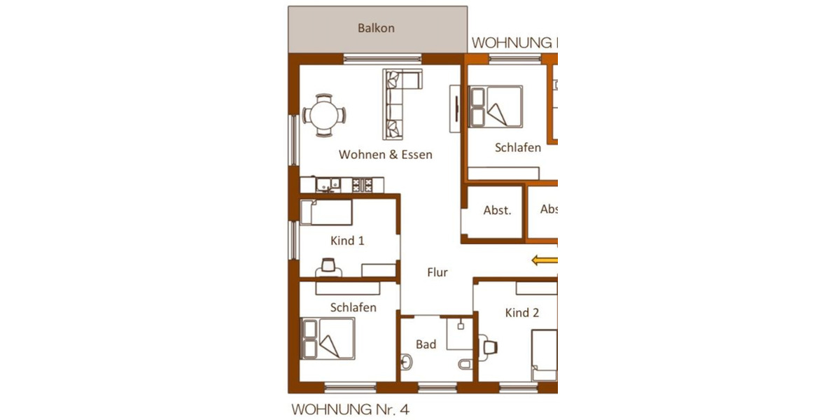 Etagenwohnung Geseke - 4 Zimmer, 102 m&sup2;, 1.295&euro; | Angebot:25161436