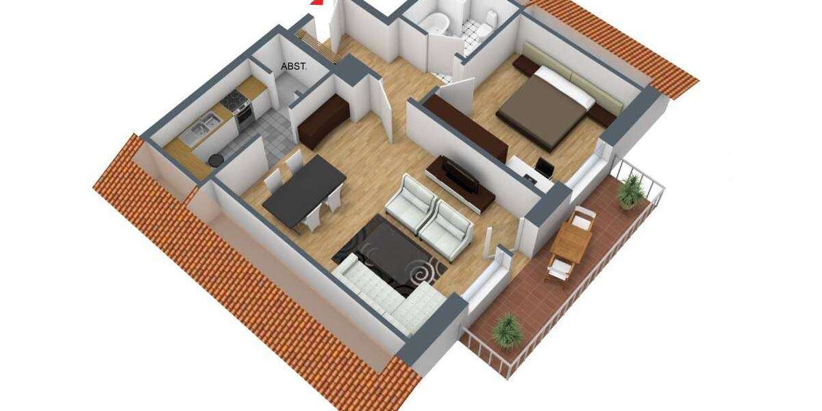 Etagenwohnung Beckum - 2 Zimmer, 60 m&sup2;, 420&euro; | Angebot:25926449