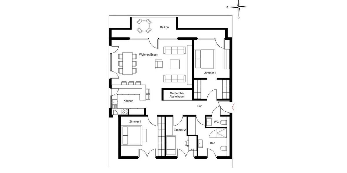 Etagenwohnung Gütersloh - 4 Zimmer, 113 m&sup2;, 1.500&euro; | Angebot:26518286