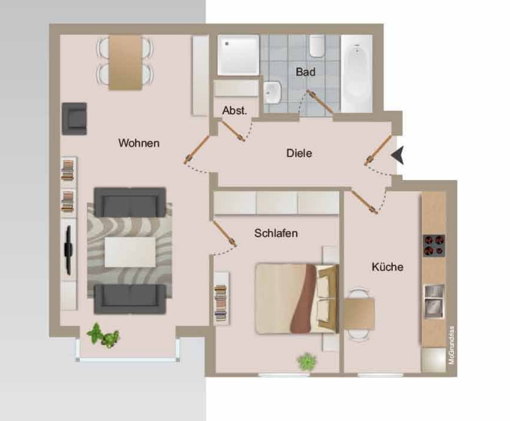 Etagenwohnung Warstein - 2 Zimmer, 64 m&sup2;, 480&euro; | Angebot:26635111