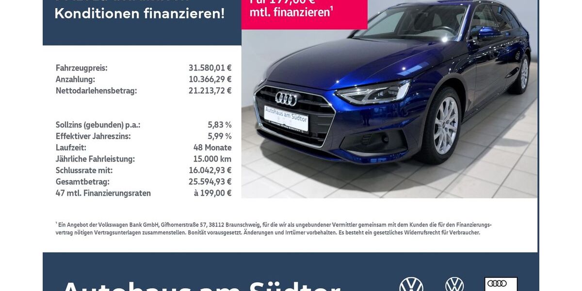 Audi A4 23.533 km 31.580 &euro; Rietberg 33397