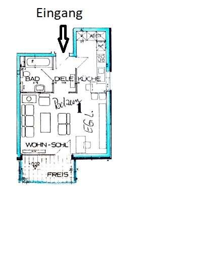 Erdgeschoßwohnung Rheda-Wiedenbrück Wiedenbrück - 1 Zimmer, 42 m&sup2;, 600&euro; | Angebot:26633899