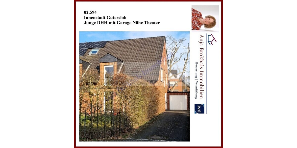 Junge DHH mit Garage Nähe Theater Gütersloh - provisionsfrei für Käufer - Doppelhaushälfte Gütersloh | Angebot:26125042