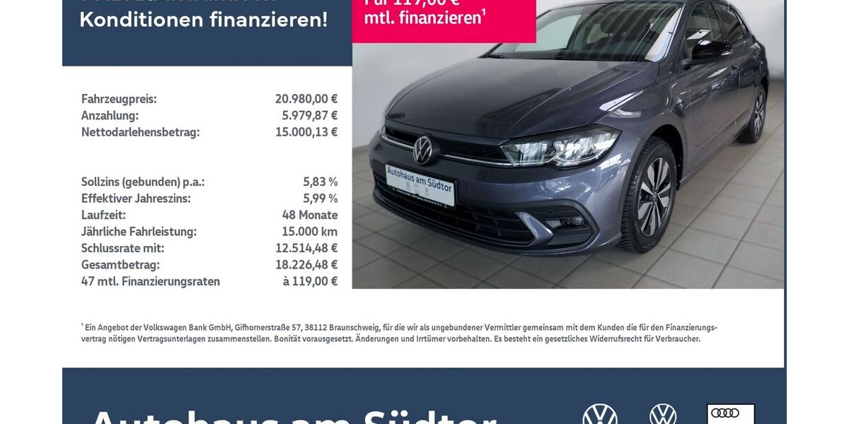 VW Polo 13.500 km 19.850 &euro; Rietberg 33397
