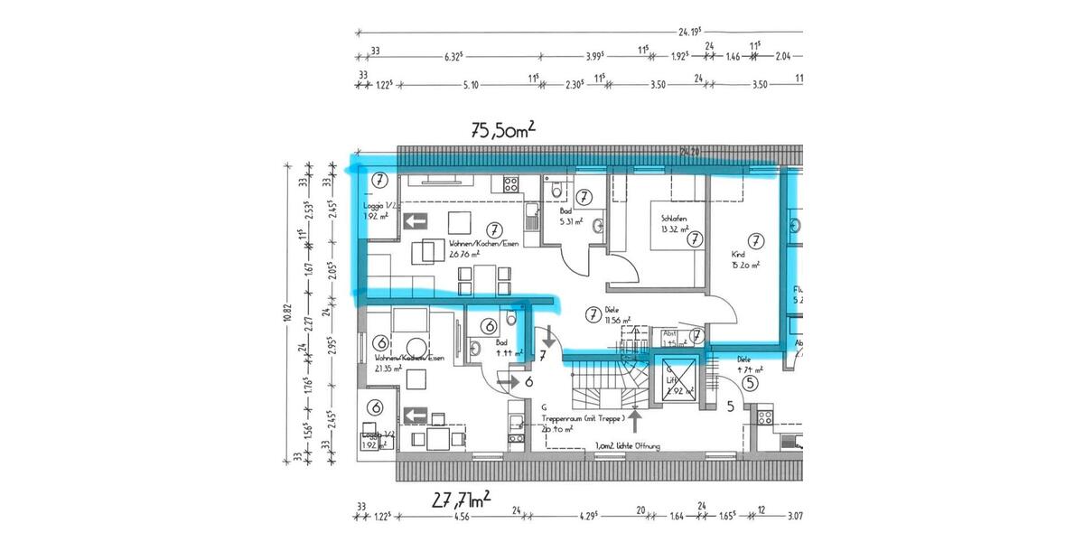 Dachgeschoßwohnung Paderborn Elsen - 3 Zimmer, 76 m&sup2;, 1.096&euro; | Angebot:25832730