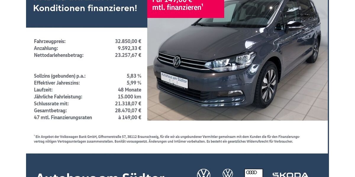 VW Touran 30.891 km 32.850 &euro; Rietberg 33397
