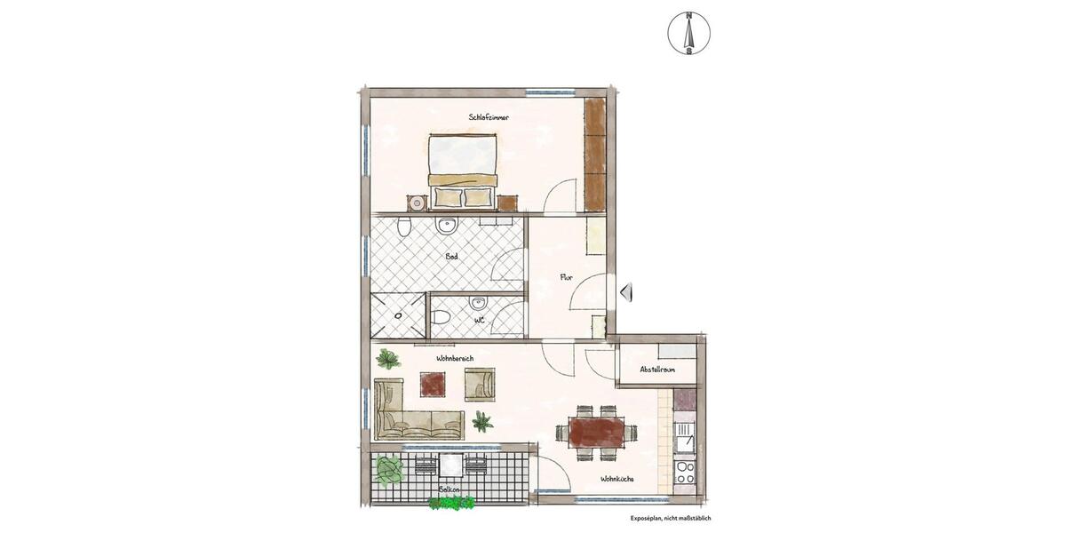 Etagenwohnung Gütersloh - 2 Zimmer, 72 m&sup2;, 860&euro; | Angebot:23811483