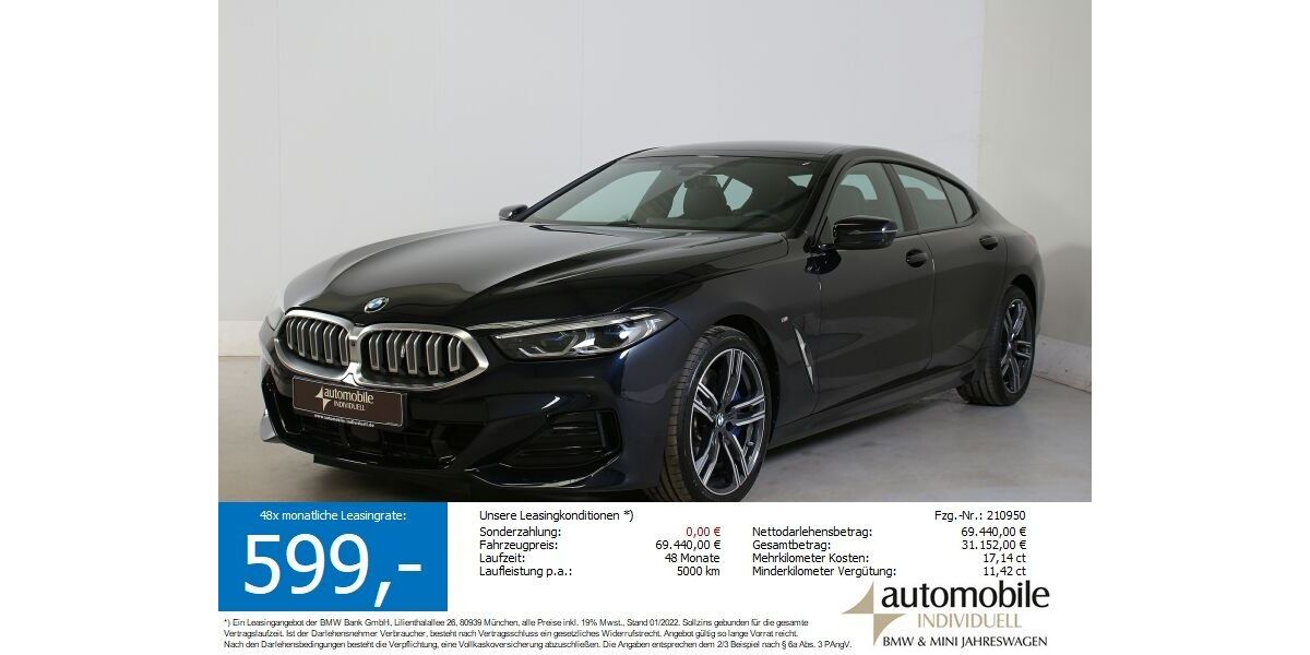 BMW 840 2.400 km 69.340 &euro; Paderborn 33100