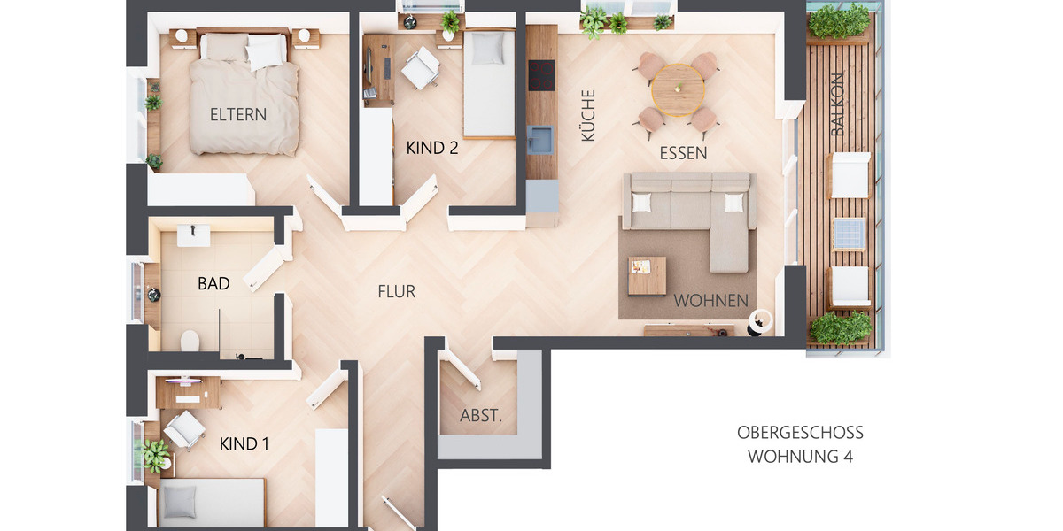 Etagenwohnung Geseke - 4 Zimmer, 102 m&sup2;, 1.295&euro; | Angebot:26462500