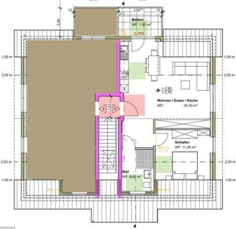 Etagenwohnung Paderborn Kernstadt - 2 Zimmer, 57 m&sup2;, 900&euro; | Angebot:25704111