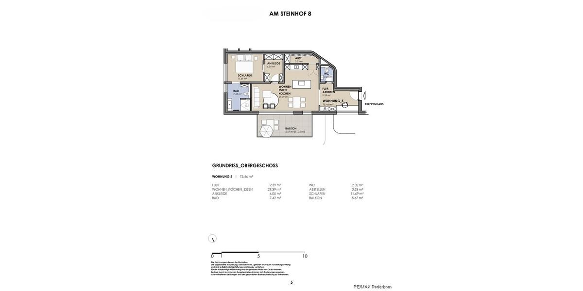 Etagenwohnung Paderborn Elsen - 2.5 Zimmer, 75 m&sup2;, 1.050&euro; | Angebot:25584467