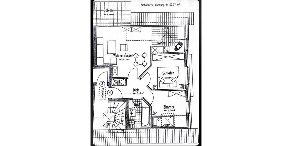 Etagenwohnung Paderborn Elsen - 3 Zimmer, 62 m&sup2;, 840&euro; | Angebot:26033836