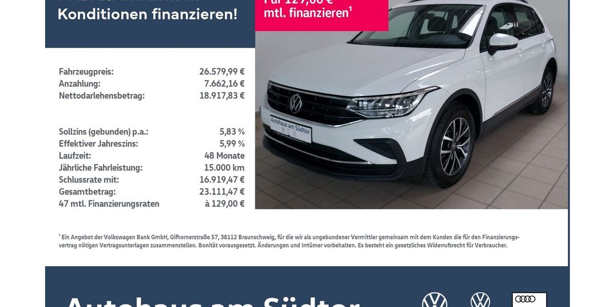VW Tiguan 59.315 km 26.580 &euro; Rietberg 33397