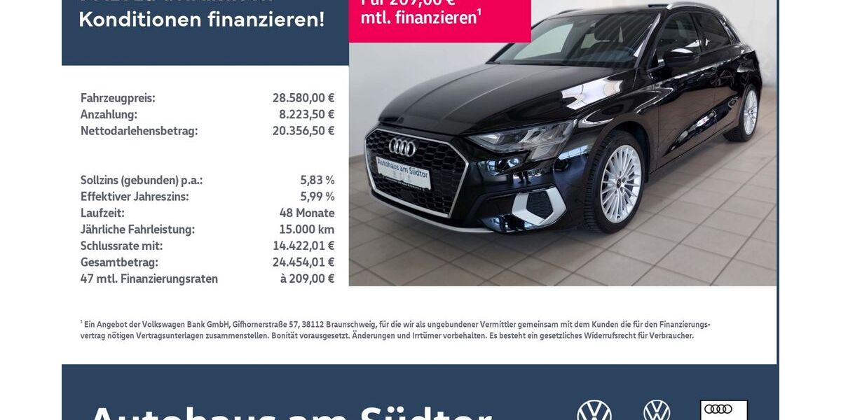 Audi A3 28.000 km 28.580 &euro; Rietberg 33397
