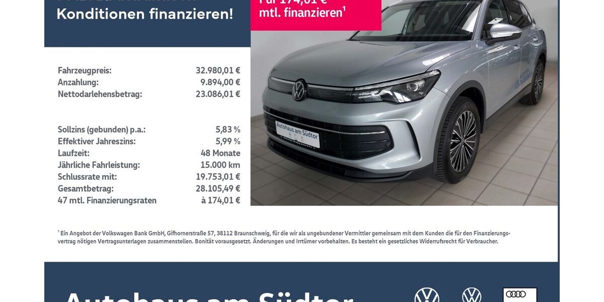VW Tiguan 41.000 km 32.980 &euro; Rietberg 33397