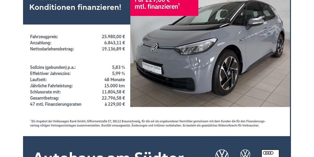 VW ID.3 23.500 km 25.980 &euro; Rietberg 33397