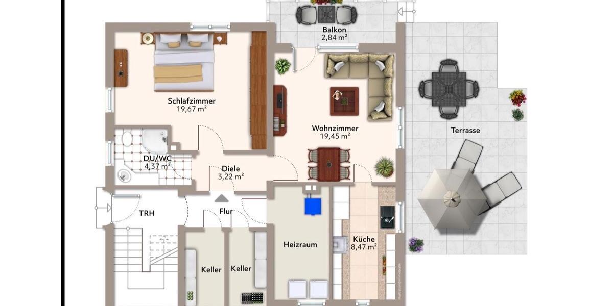 Etagenwohnung Bad Wünnenberg - 2 Zimmer, 60 m&sup2;, 430&euro; | Angebot:26642922