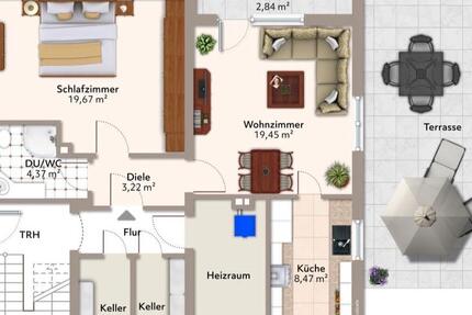 Wohnung Bad Wünnenberg - 2 Zimmer, 60 m&sup2;, 430&euro; | Angebot:26642922