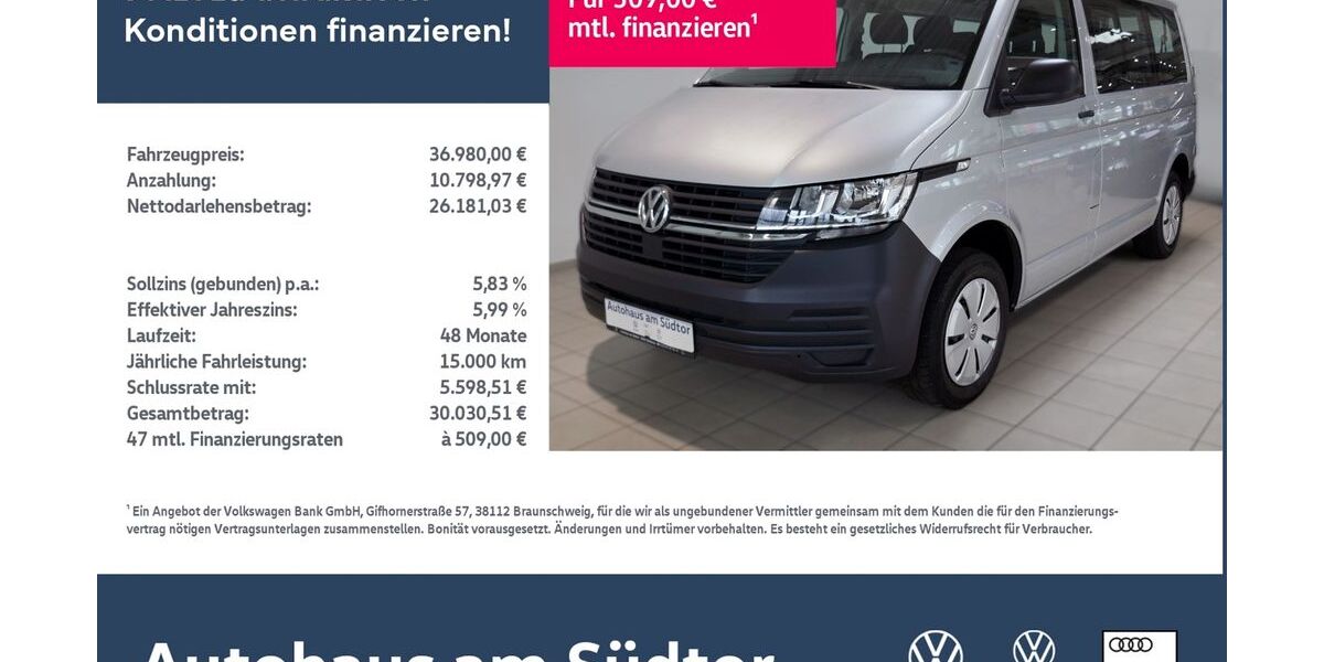 VW T6 Transporter 58.000 km 36.980 &euro; Rietberg 33397